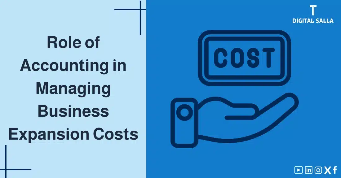 "Illustrative image for an article on the role of accounting in Managing Business Expansion Costs . Features the article title with the word "COST," alongside a graphic symbolizing the article's content, depicting a hand holding a sign with the word "COST."
