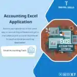 Accounting Excel Template, showing an accounting Excel program interface, with various graphics and icons indicating financial accounts, helps simplify the accounting process using Excel. (Image: Accounting excel spreadsheet)
