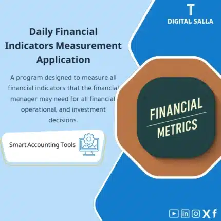 Daily Financial Metrics Measurement Template, showing a computer program design with the text 'Financial Metrics', helps simplify the process of measuring financial indicators for daily decision-making. (Image: Software design with financial metrics.)