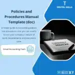 Policies and Procedures Manual (doc) Template, showing a document with the title "COMPANY Policy&Procedure MANUAL", and a (doc) file icon, helps simplify the process of creating a policy and procedures manual in companies. (Image: Company policy document icon.)