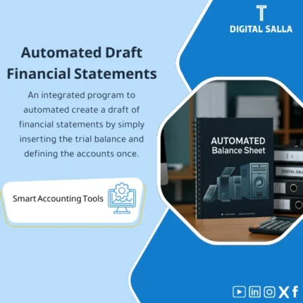 Automated Draft Financial Statements Template, showing a booklet cover labeled "AUTOMATED Balance Sheet", including computer graphics and documents, helps simplify the process of preparing an electronic draft of financial statements. (Image: Automated balance sheet document.)