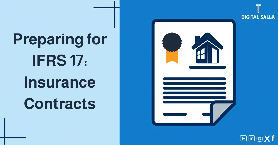 "Illustrative image for an article onIFRS 17 Standard: Insurance Contracts. It displays the article's title, along with an illustration symbolizing the content, depicting a document with a seal and a house drawing."